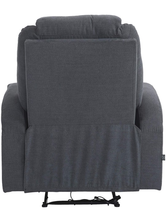 Fauteuil Hepler avec fonction massage en tissu, gris foncé