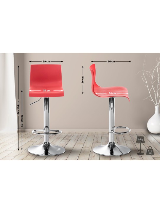 Tabouret de bar Hoover C, rouge