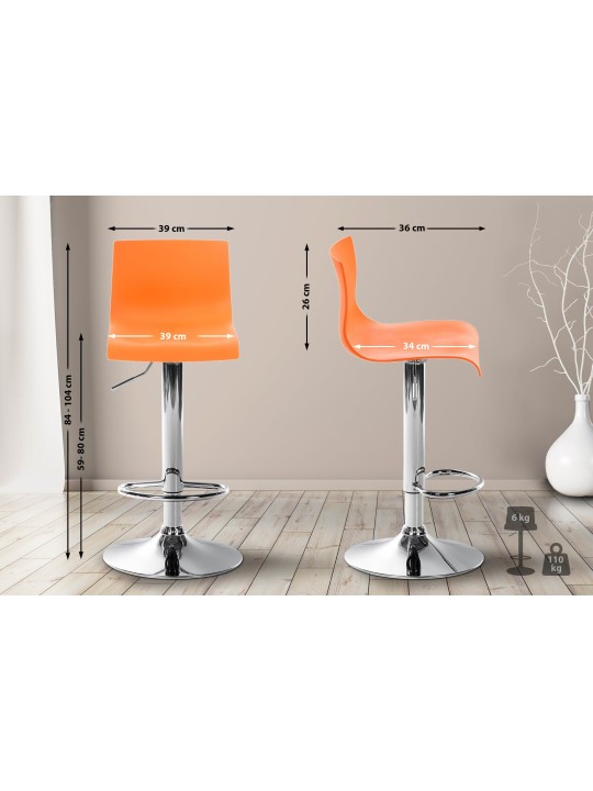 Tabouret de bar Hoover C, orange