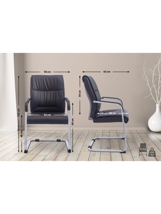 Chaise visiteur XL Anubis, brun