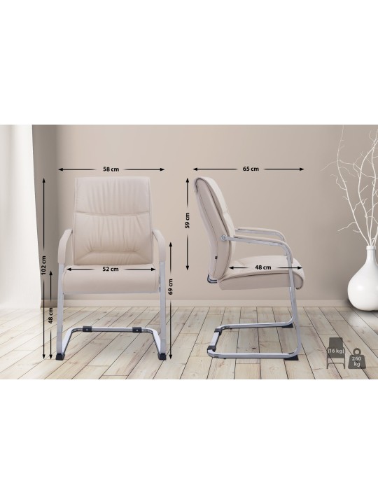 Chaise visiteur XL Anubis, crème