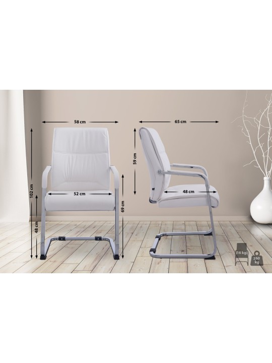 Chaise visiteur XL Anubis, blanc