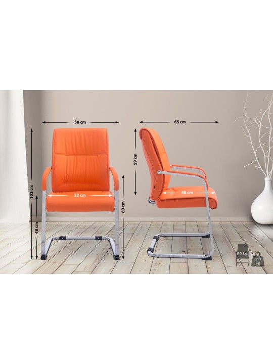 Chaise visiteur XL Anubis, orange