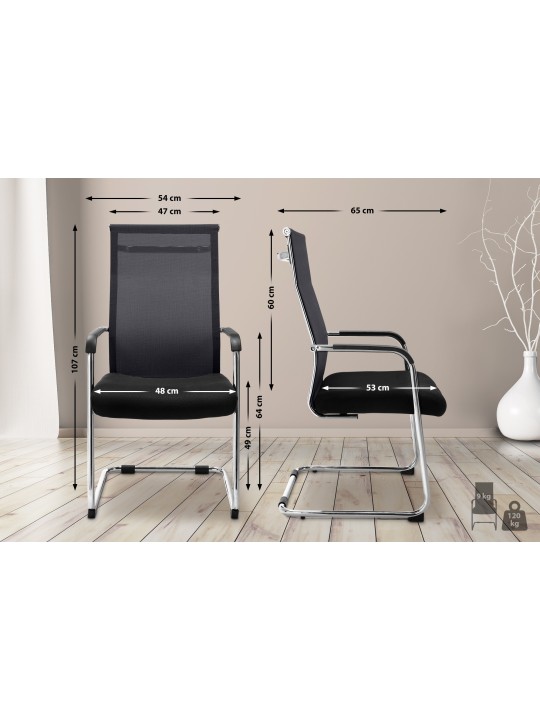 Chaise visiteur Brenda, noir