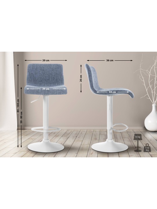 Tabouret de bar Hoover tissu W, bleu Tabouret de bar Hoover tissu W, bleu