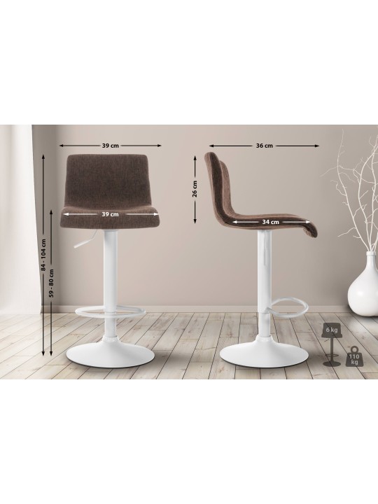 Tabouret de bar Hoover tissu W, brun Tabouret de bar Hoover tissu W, brun