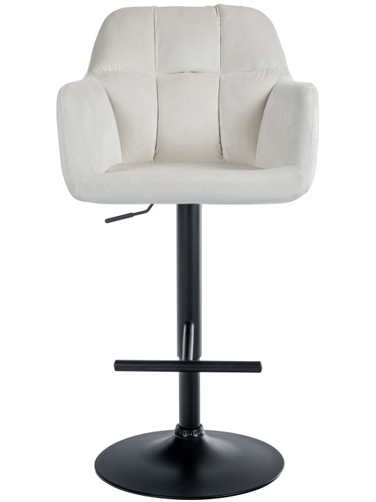 Tabouret de bar Natoma velours, crème