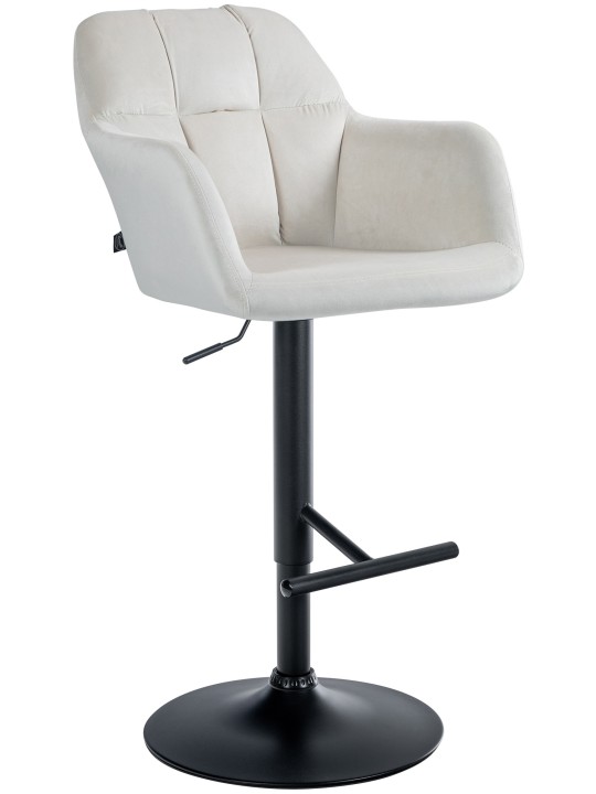 Tabouret de bar Natoma velours, crème