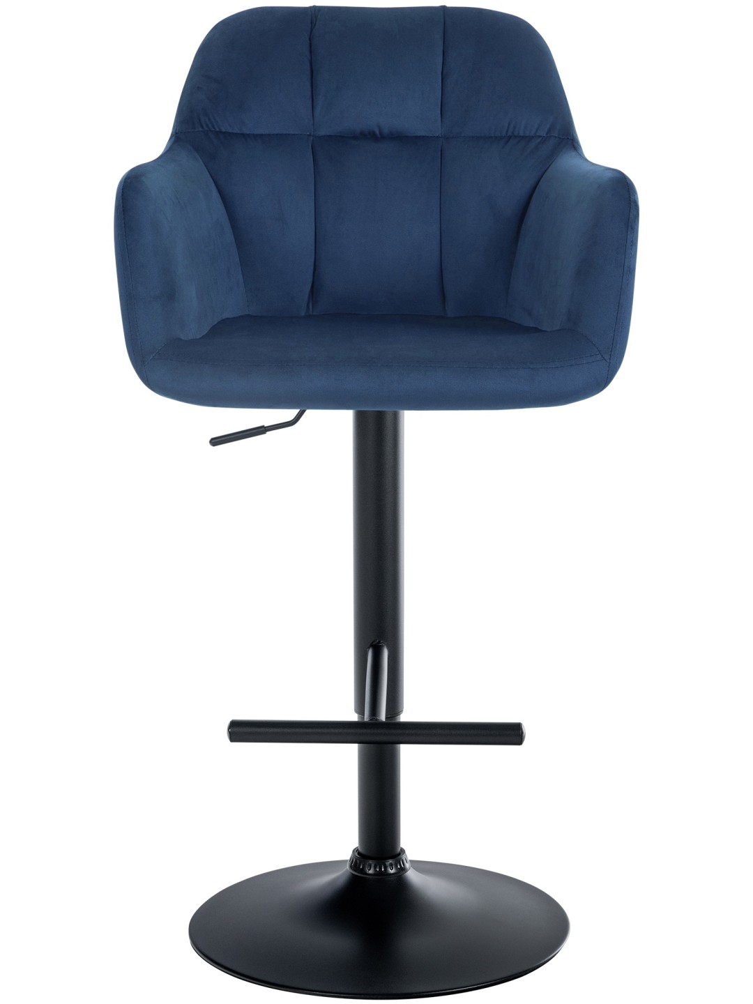 Tabouret de bar Natoma velours, bleu