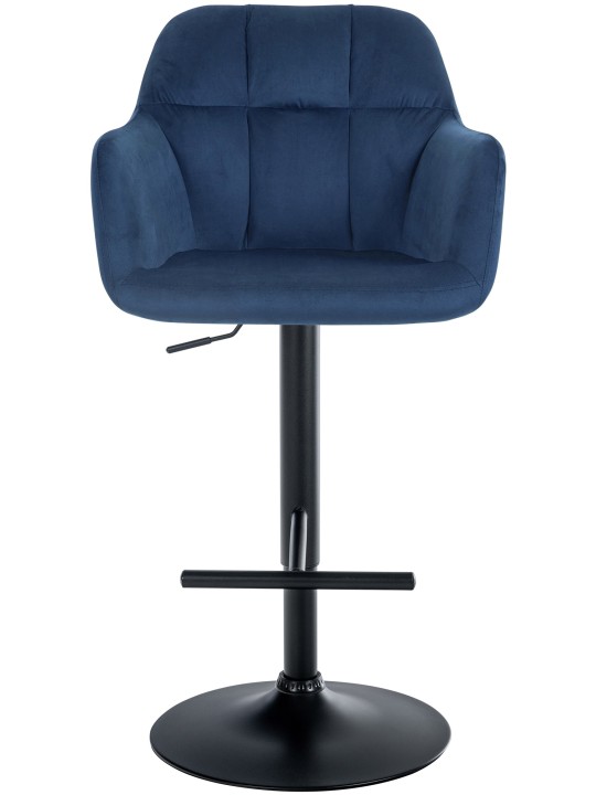 Tabouret de bar Natoma velours, bleu