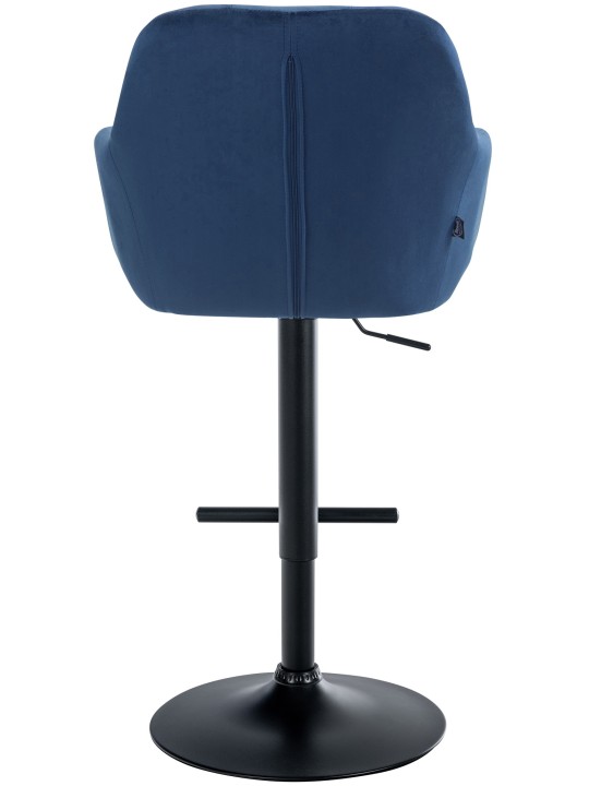 Tabouret de bar Natoma velours, bleu