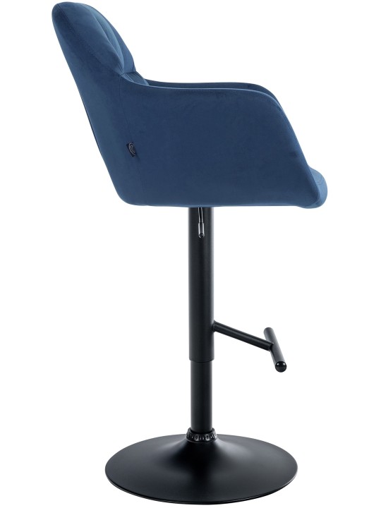Tabouret de bar Natoma velours, bleu