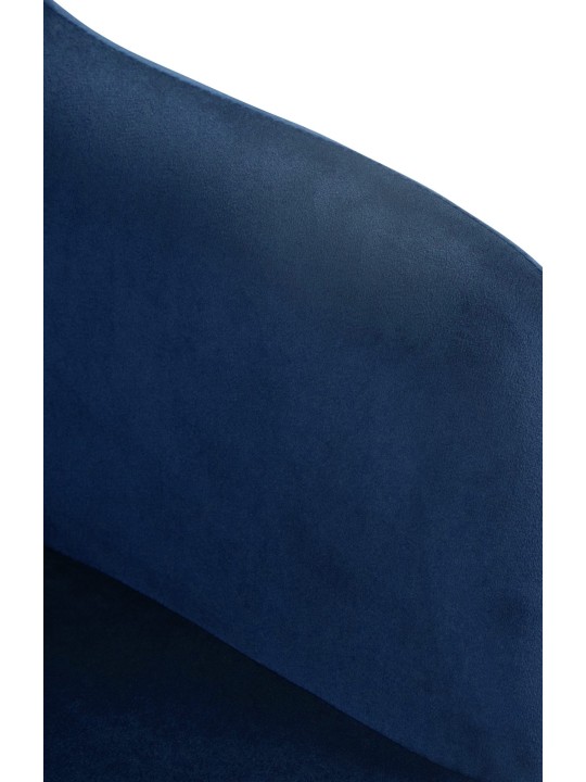 Tabouret de bar Natoma velours, bleu