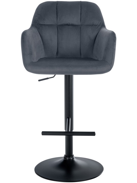 Tabouret de bar Natoma velours, gris foncé