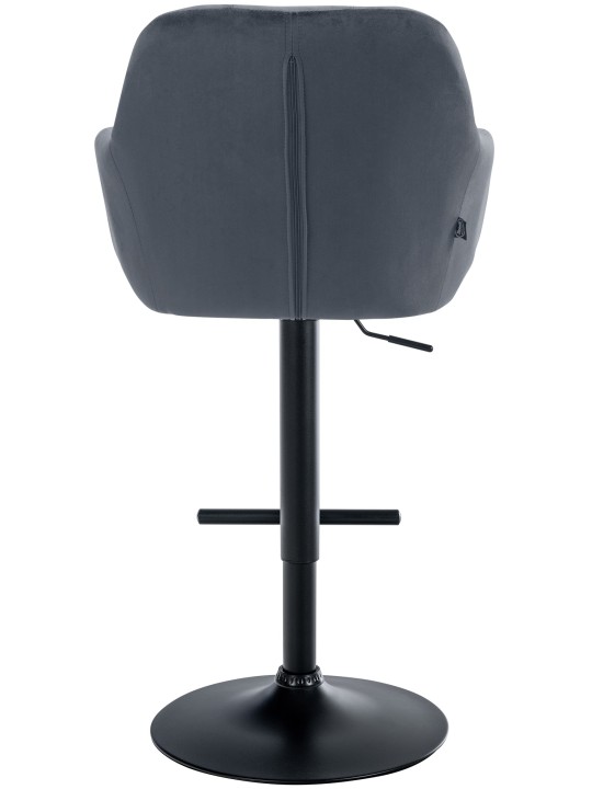 Tabouret de bar Natoma velours, gris foncé