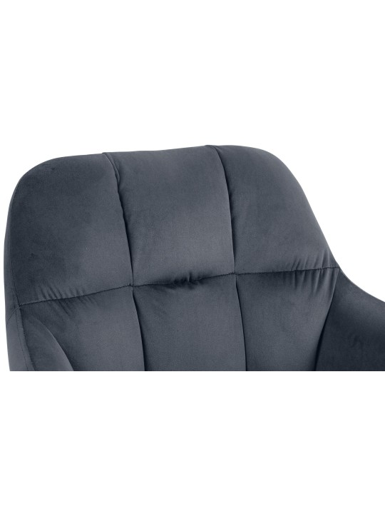 Tabouret de bar Natoma velours, gris foncé