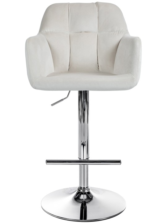 Tabouret de bar Natoma velours chrome, crème Tabouret de bar Natoma velours chrome, crème