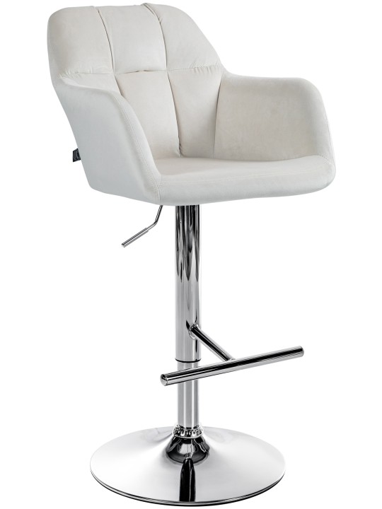 Tabouret de bar Natoma velours chrome, crème Tabouret de bar Natoma velours chrome, crème