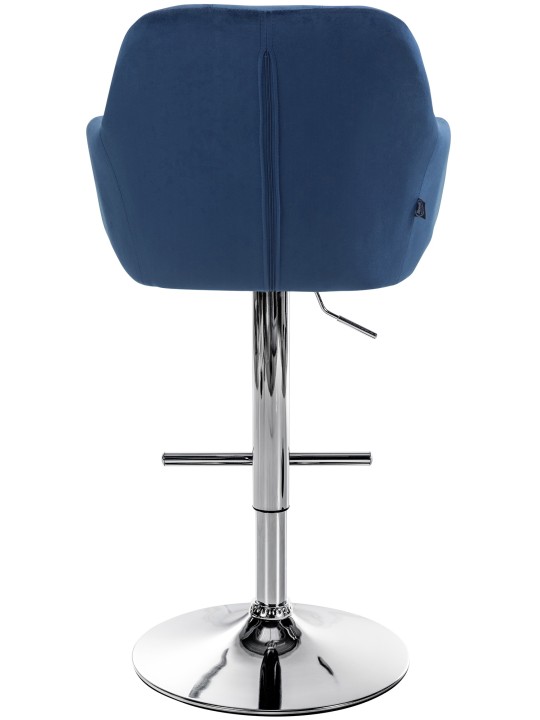 Tabouret de bar Natoma velours chrome, bleu Tabouret de bar Natoma velours chrome, bleu