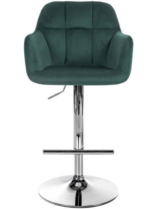 Tabouret de bar Natoma velours chrome, vert Tabouret de bar Natoma velours chrome, vert