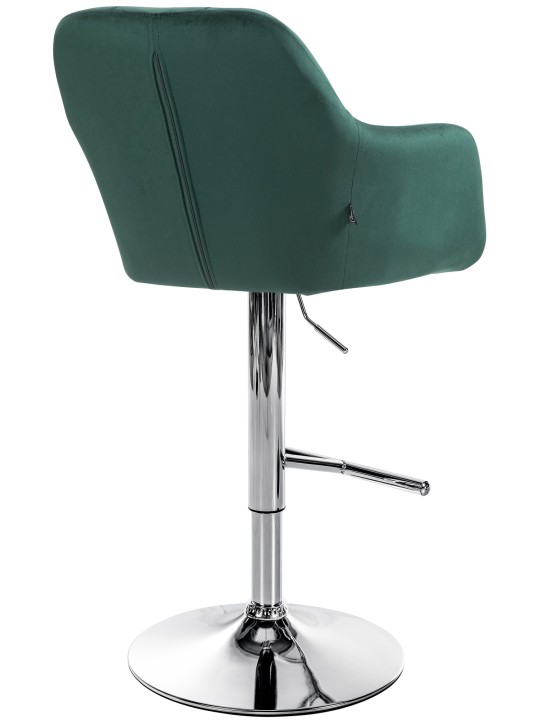 Tabouret de bar Natoma velours chrome, vert Tabouret de bar Natoma velours chrome, vert