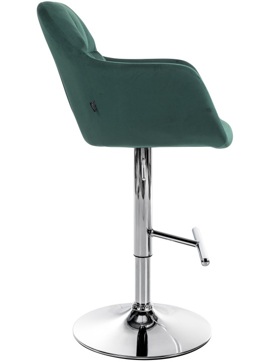 Tabouret de bar Natoma velours chrome, vert Tabouret de bar Natoma velours chrome, vert
