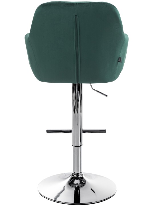 Tabouret de bar Natoma velours chrome, vert Tabouret de bar Natoma velours chrome, vert
