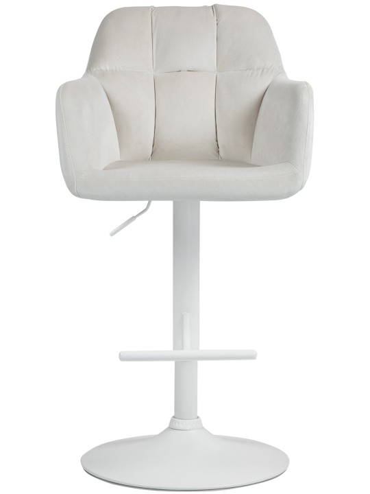Tabouret de bar Natoma velours, crème