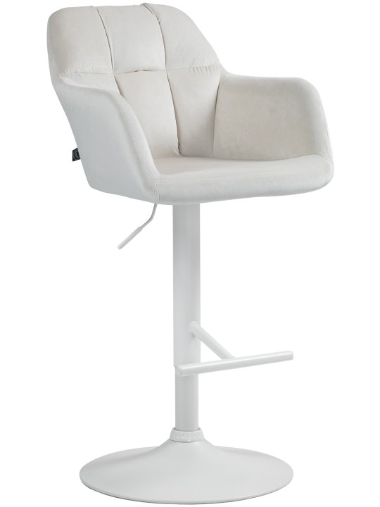 Tabouret de bar Natoma velours, crème