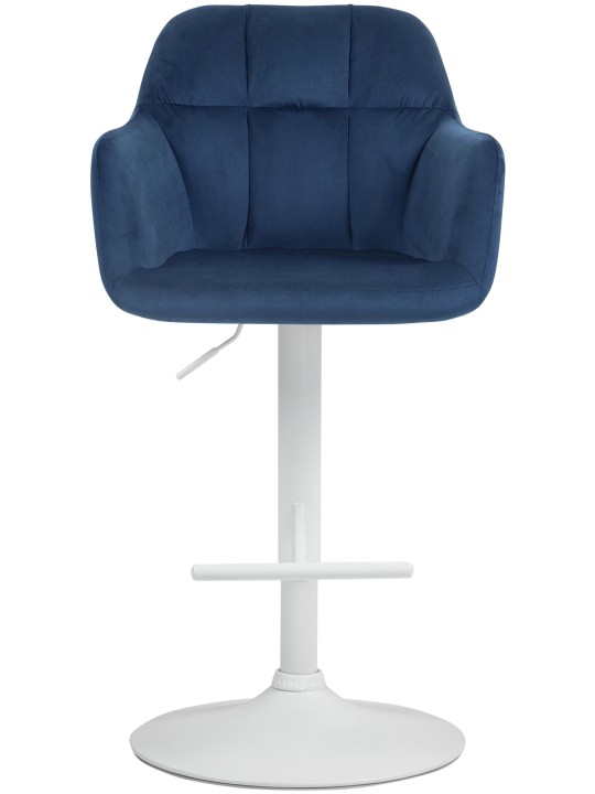 Tabouret de bar Natoma velours, bleu