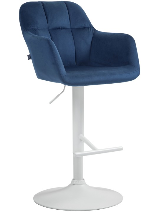 Tabouret de bar Natoma velours, bleu