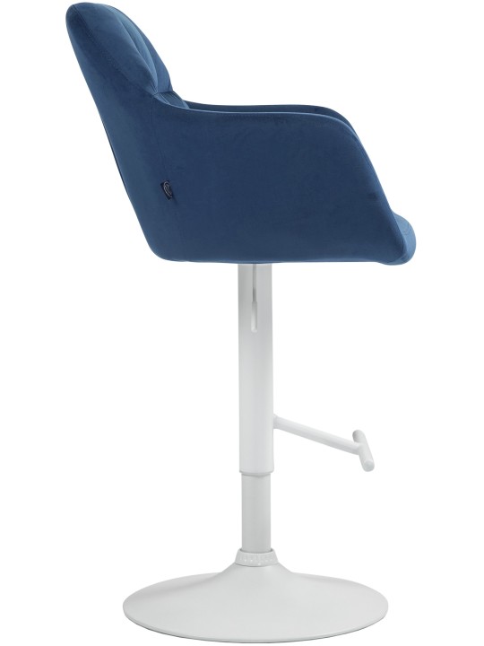Tabouret de bar Natoma velours, bleu
