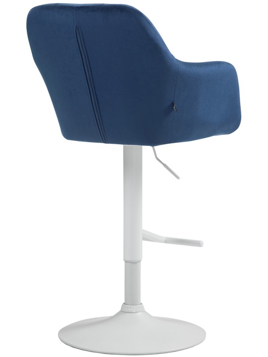 Tabouret de bar Natoma velours, bleu