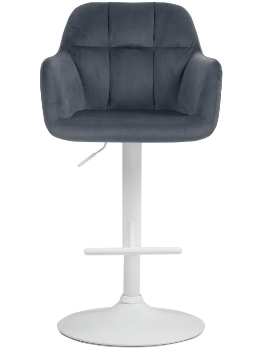 Tabouret de bar Natoma velours, gris foncé