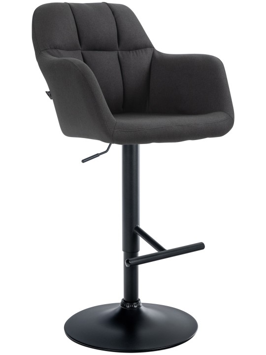 Tabouret de bar Natoma tissu, noir