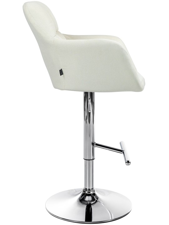 Tabouret de bar Natoma tissu chromé, crème