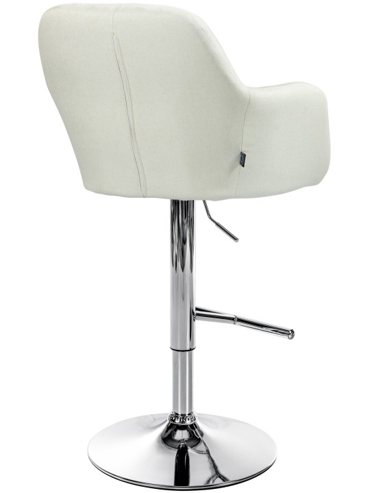 Tabouret de bar Natoma tissu chromé, crème