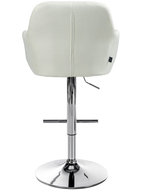 Tabouret de bar Natoma tissu chromé, crème