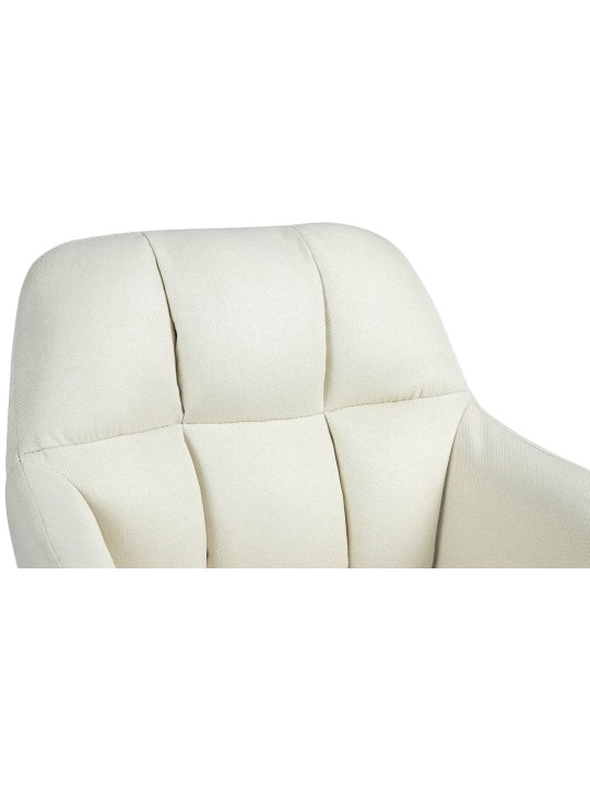 Tabouret de bar Natoma tissu chromé, crème