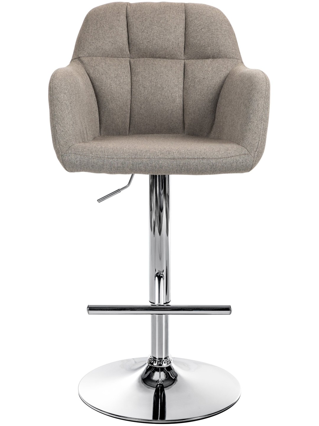 Tabouret de bar Natoma tissu chromé, taupe