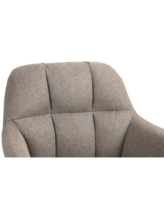 Tabouret de bar Natoma tissu chromé, taupe