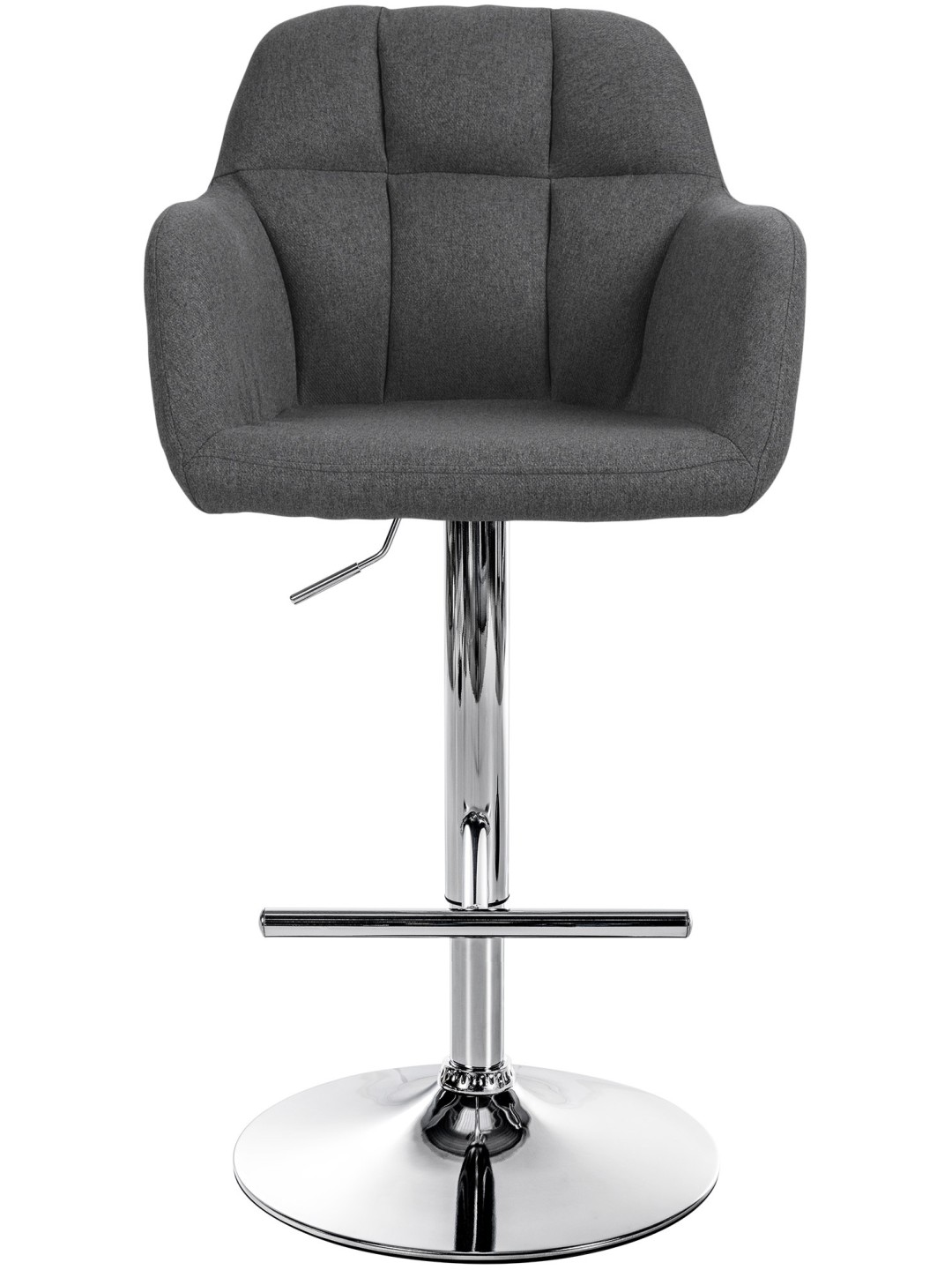 Tabouret de bar Natoma tissu chromé, gris foncé