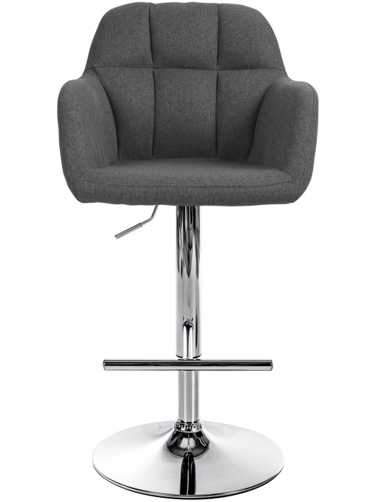 Tabouret de bar Natoma tissu chromé, gris foncé Tabouret de bar Natoma tissu chromé, gris foncé