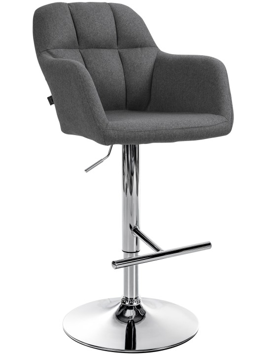 Tabouret de bar Natoma tissu chromé, gris foncé Tabouret de bar Natoma tissu chromé, gris foncé