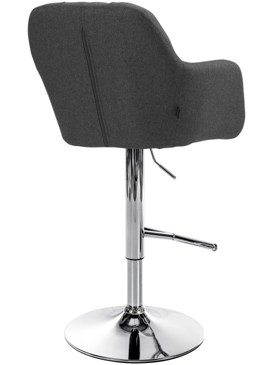 Tabouret de bar Natoma tissu chromé, gris foncé Tabouret de bar Natoma tissu chromé, gris foncé