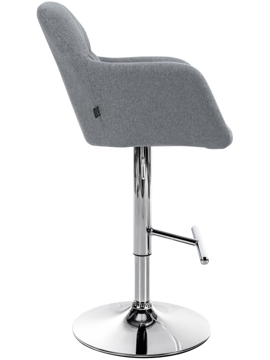 Tabouret de bar Natoma tissu chromé, gris