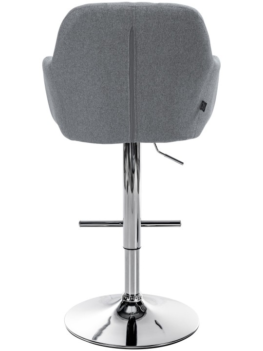 Tabouret de bar Natoma tissu chromé, gris