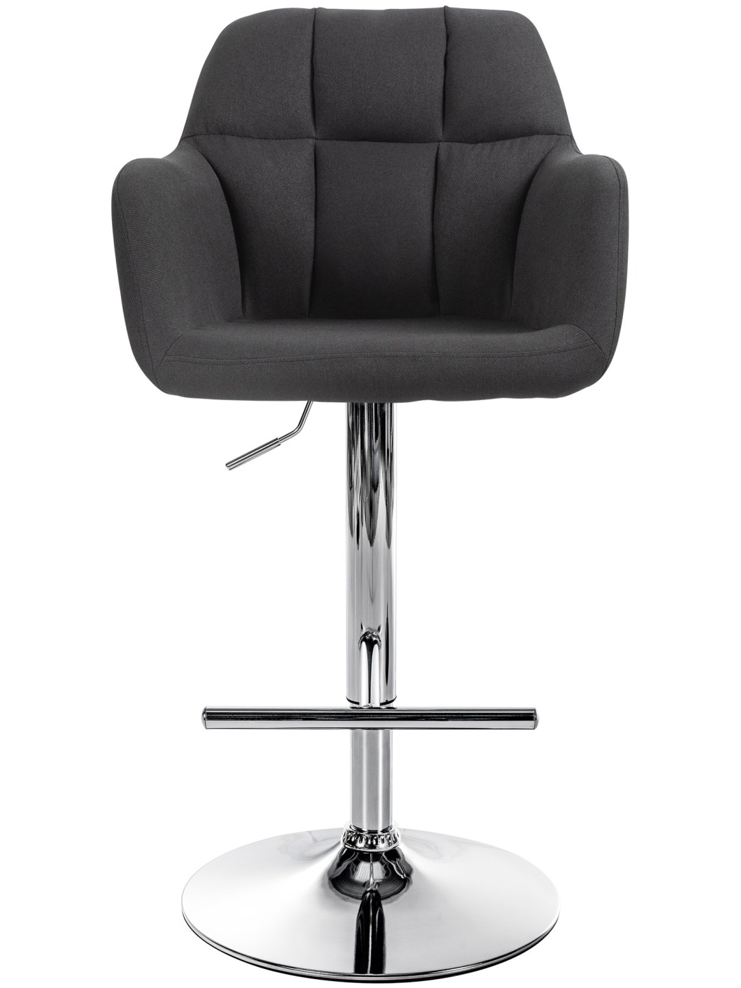 Tabouret de bar Natoma tissu chromé, noir