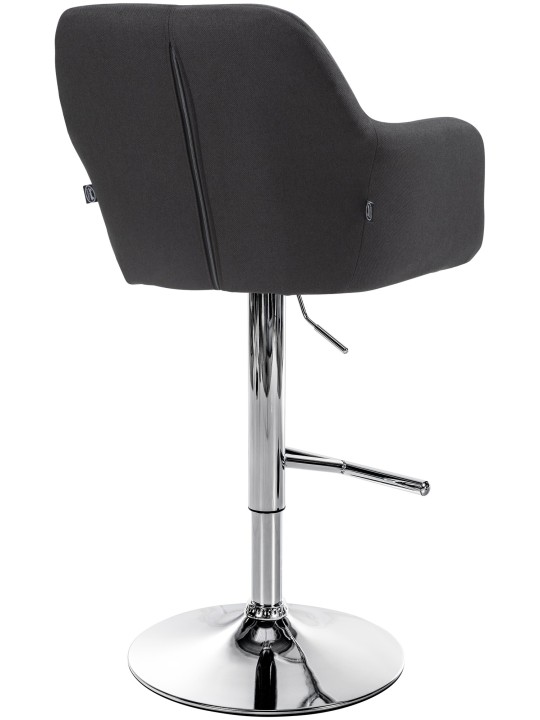 Tabouret de bar Natoma tissu chromé, noir