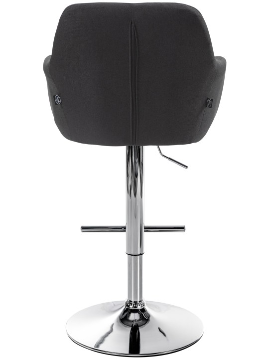 Tabouret de bar Natoma tissu chromé, noir